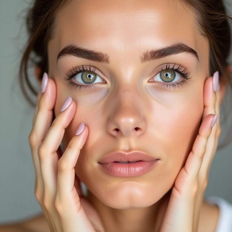 Mulher aplicando corretivo natural para olheiras.