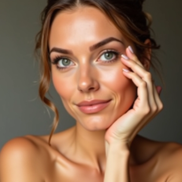 Mulher aplicando iluminador líquido leve para o dia a dia.