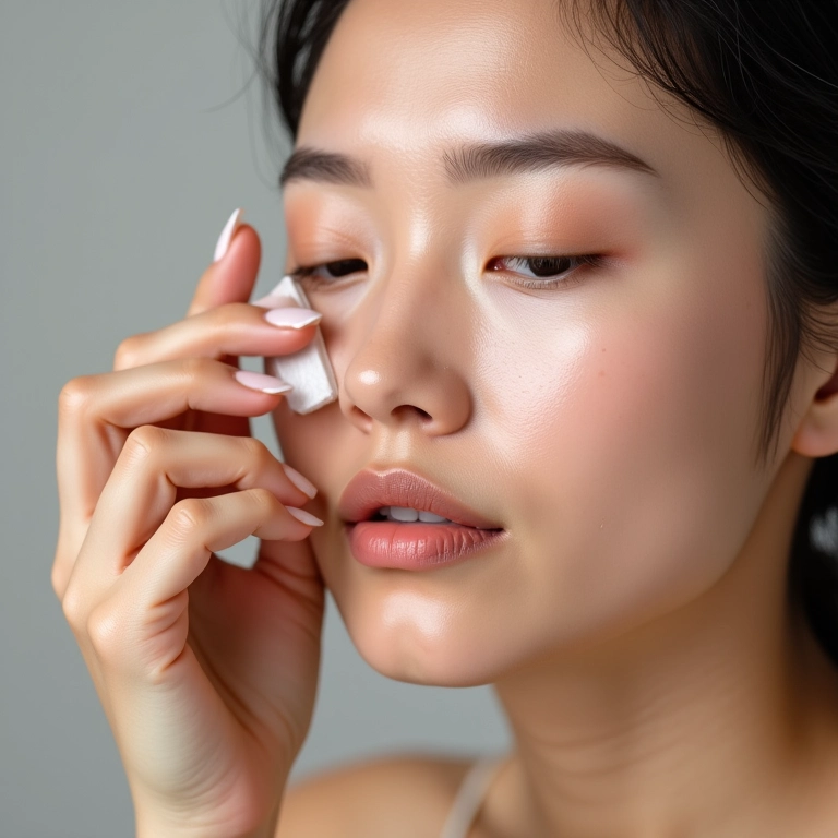 Mulher aplicando pó translúcido à prova d'água.