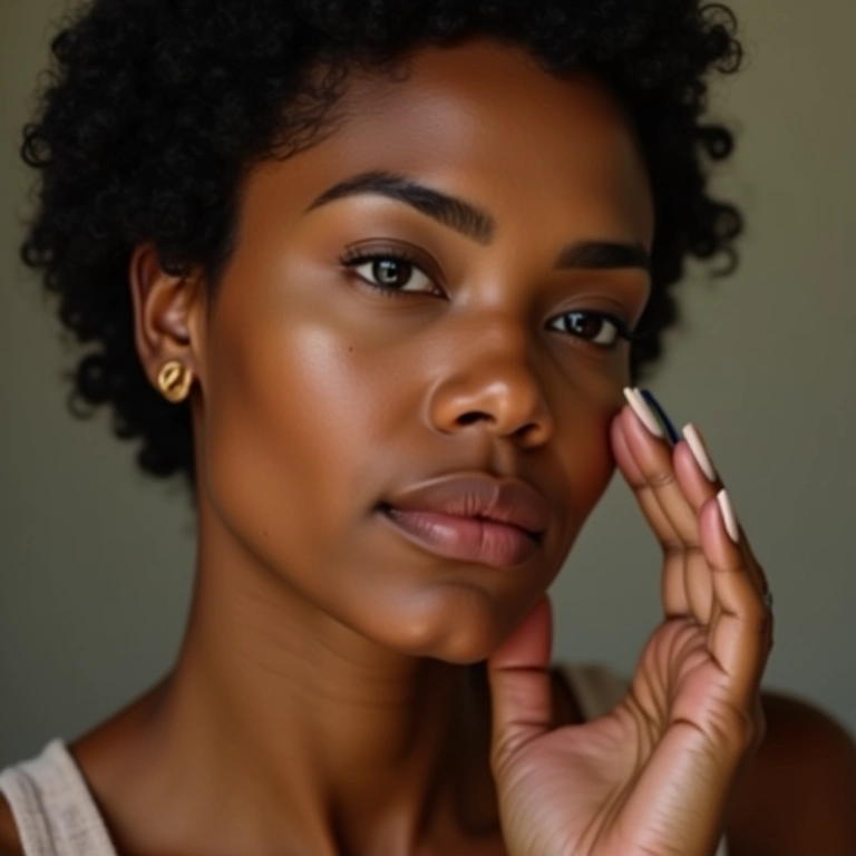 Mulher brasileira aplicando corretivo para iluminar o olhar.