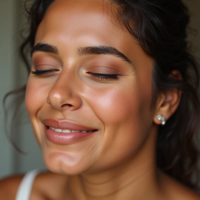 Mulher brasileira aplicando maquiagem leve e natural para o dia a dia.