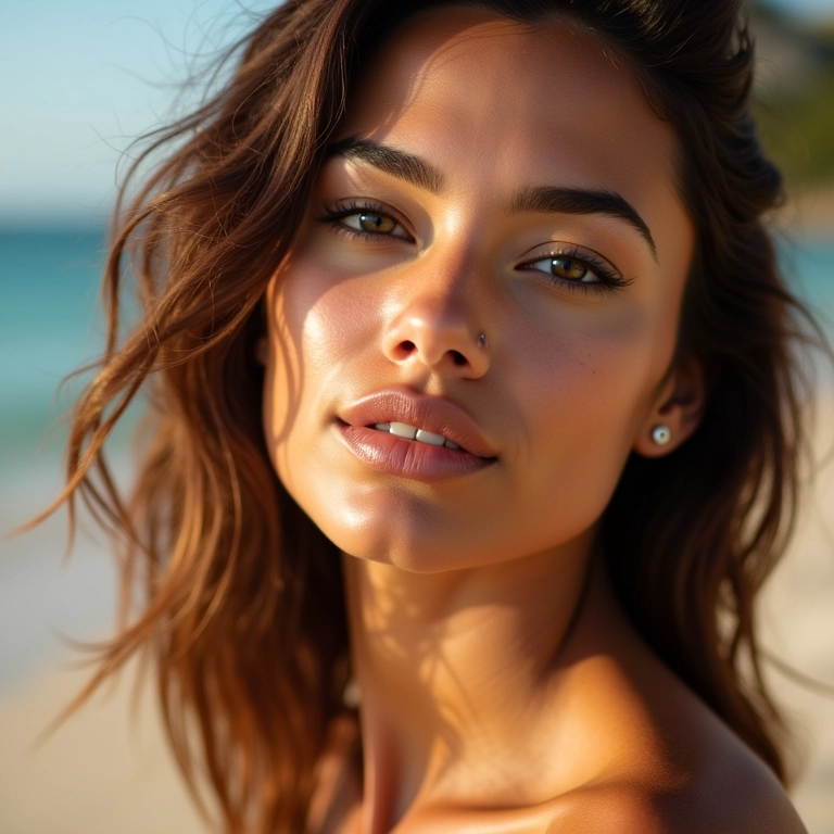 Mulher brasileira com maquiagem leve para o dia a dia.