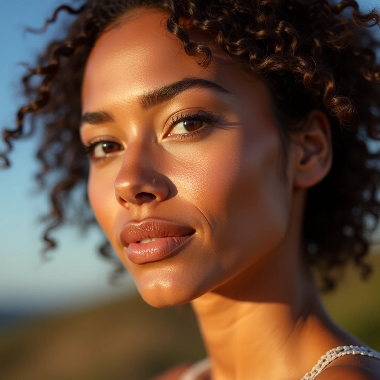 Mulher brasileira usando corretivo nacional: valorize a beleza brasileira no inverno.