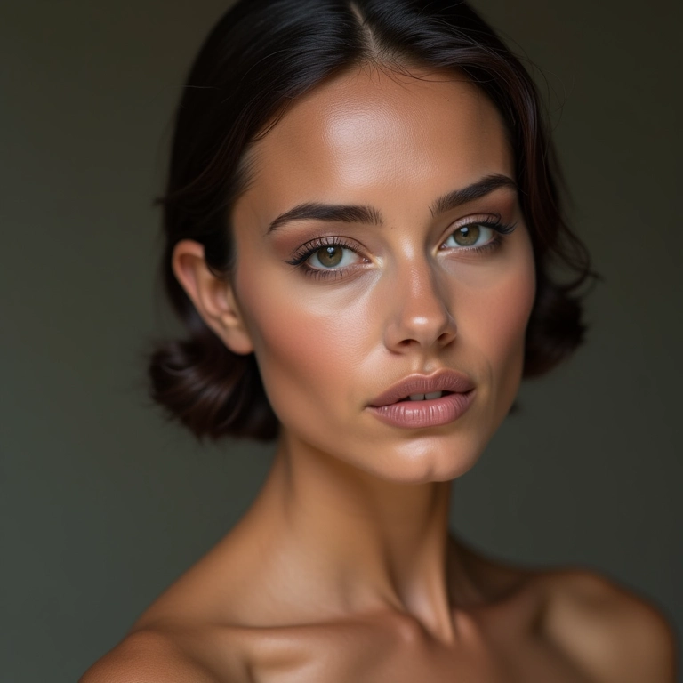 Mulher com pele impecável e acabamento matte na maquiagem dos anos 60.