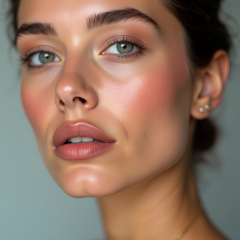 Mulher de pele clara com maquiagem delicada para formatura.