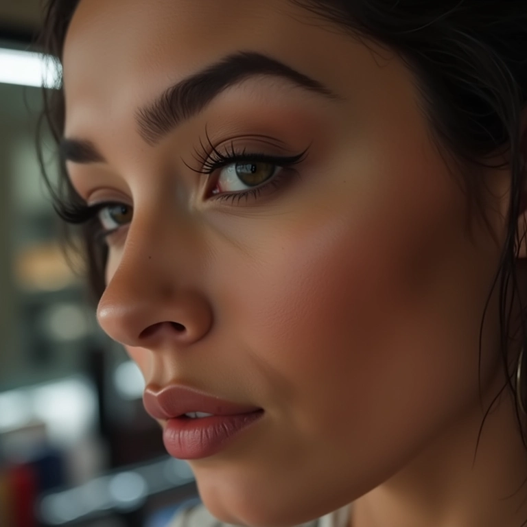 Mulher escolhendo o delineador ideal: líquido, gel ou lápis.