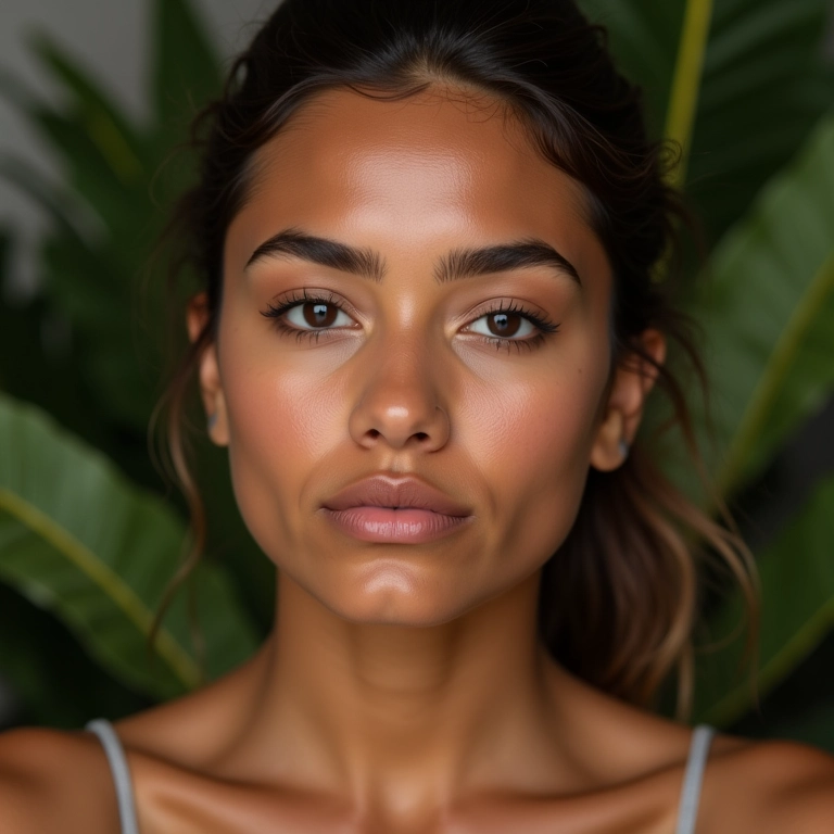 Mulher jovem aplicando base em gotas para pele oleosa.