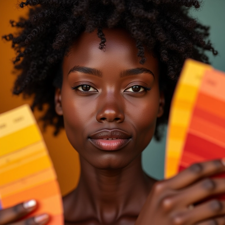 Mulher negra descobrindo seu subtom de pele.