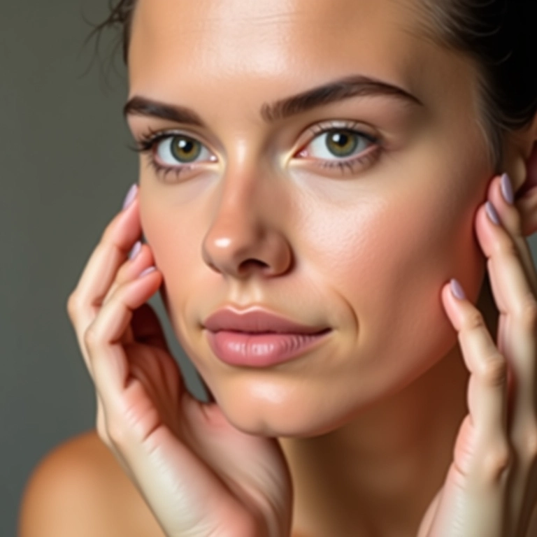 Mulher preparando a pele antes de aplicar o corretivo.