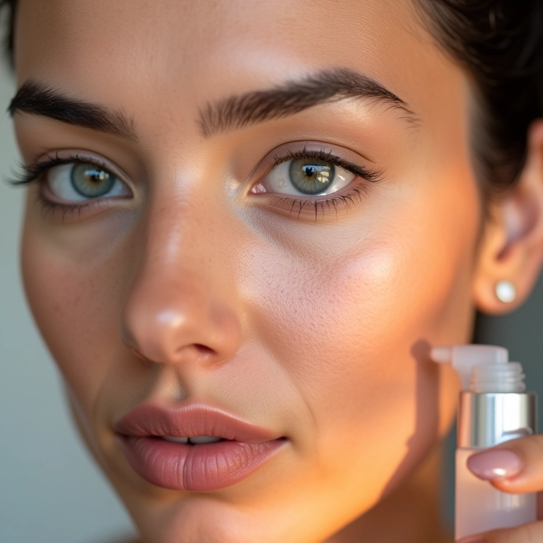 Mulher removendo maquiagem dos olhos com demaquilante bifásico