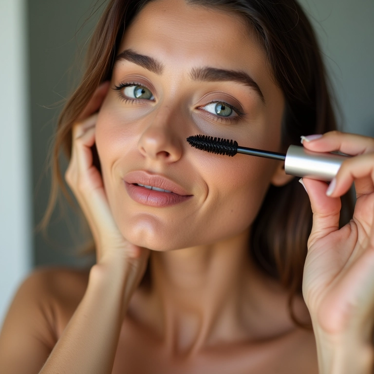 Mulher removendo máscara lavável facilmente com água.