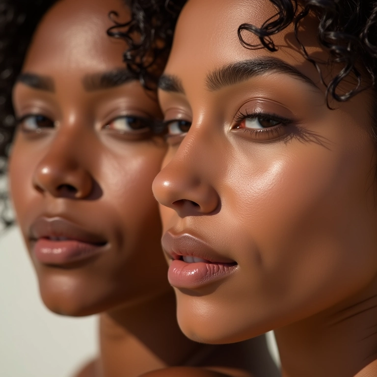 Mulheres brasileiras de pele clara testando bases.