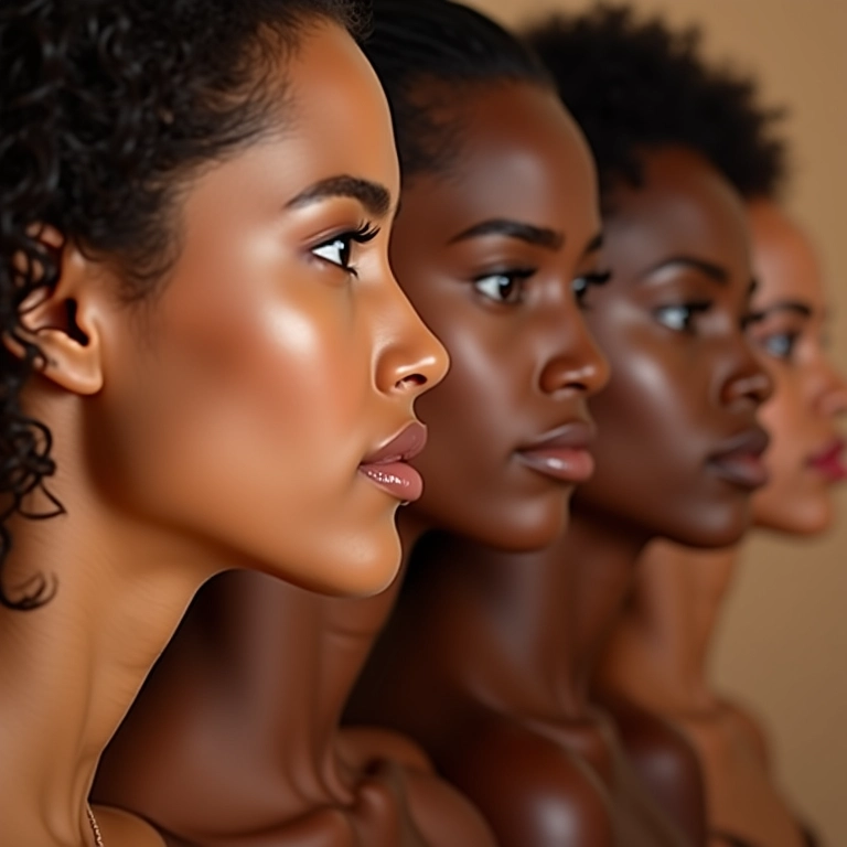 Mulheres brasileiras diversas testando diferentes tons de base.