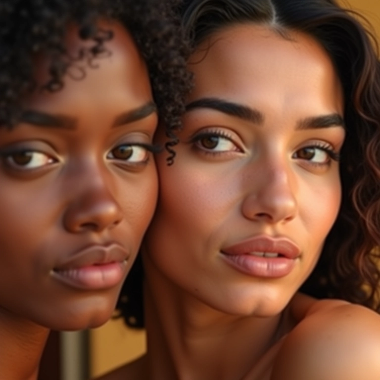 Mulheres diversas aplicando base 2 em 1, pele impecável.