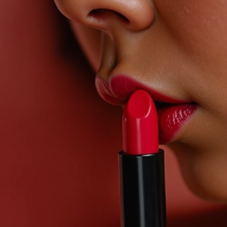 Mulheres diversas aplicando batom vermelho com contorno perfeito.