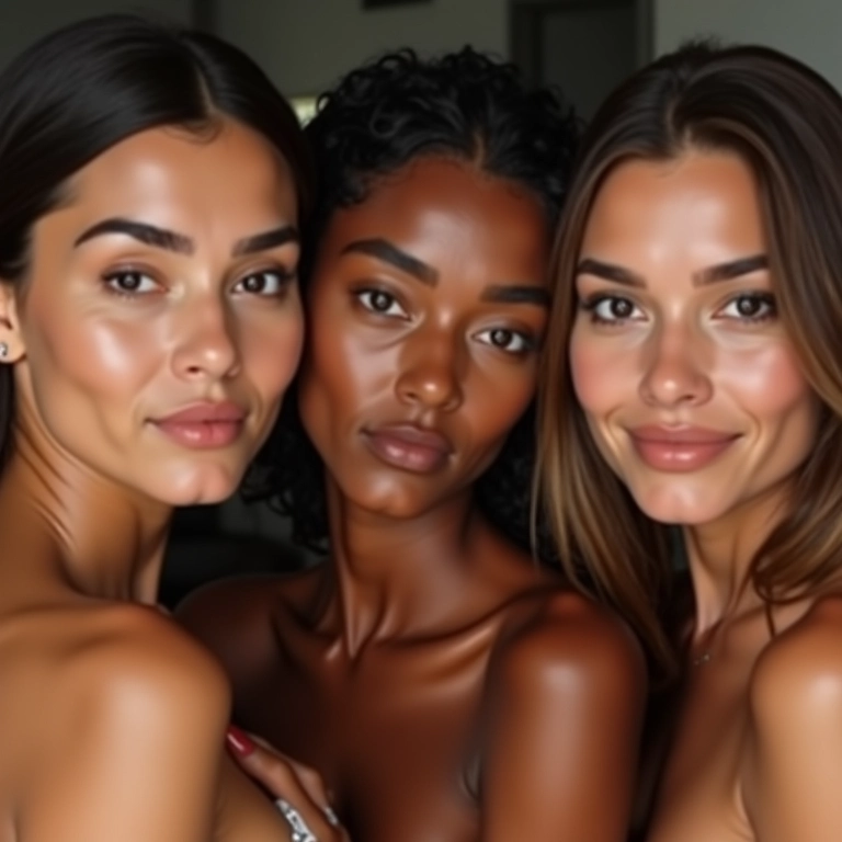 Mulheres escolhendo o tom ideal de corretivo.