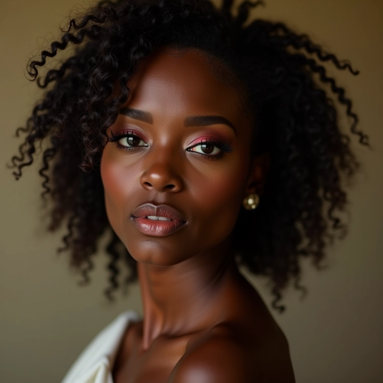 Noiva com pele negra, maquiagem vibrante, cores ousadas e base impecável.