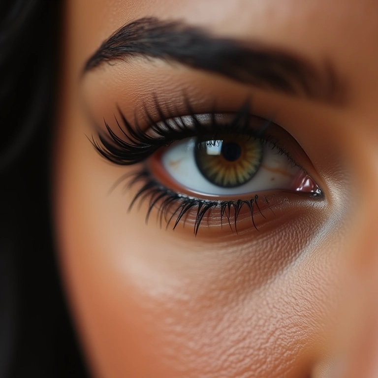 Olhos marcados com kajal e delineador na maquiagem indiana.