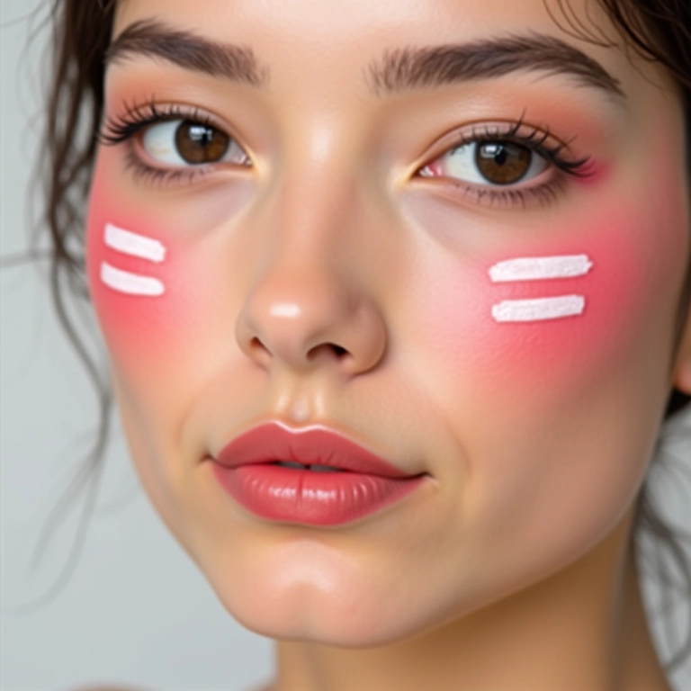 Onde aplicar o blush para efeito lifting.