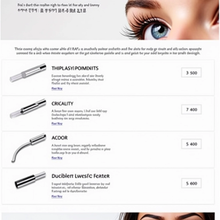 Página de e-commerce com diversas opções de cola para cílios.