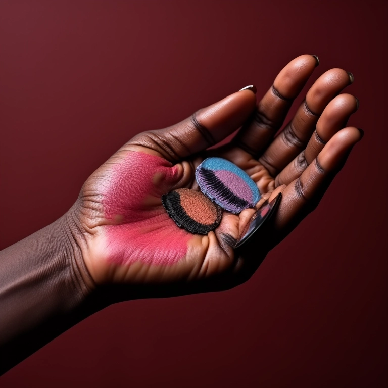 Paleta de maquiagem com alta pigmentação para pele negra.