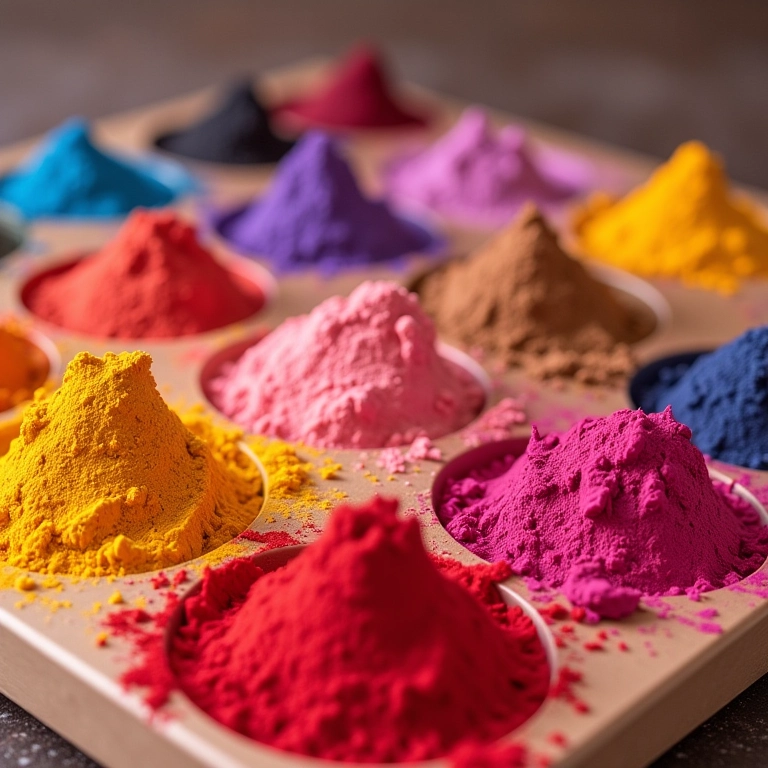 Paleta de pó com cor em diferentes tons.