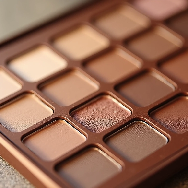 Paleta de sombras neutras para realçar o olhar na maquiagem nude.