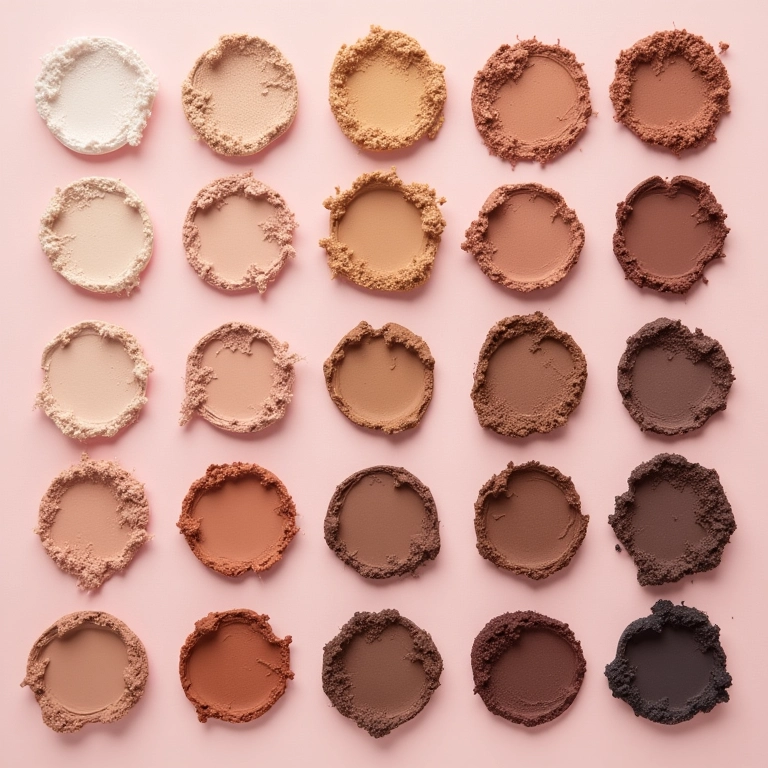 Paletas de sombras neutras em diferentes tons e cores.