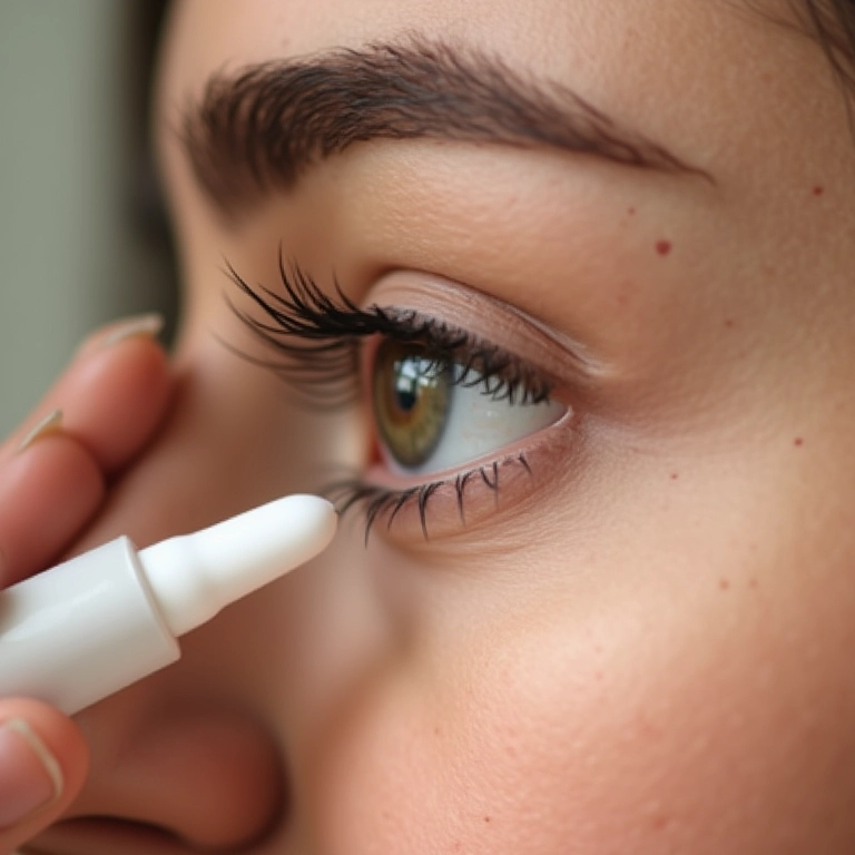 Pálpebra sendo preparada com primer antes do delineado.