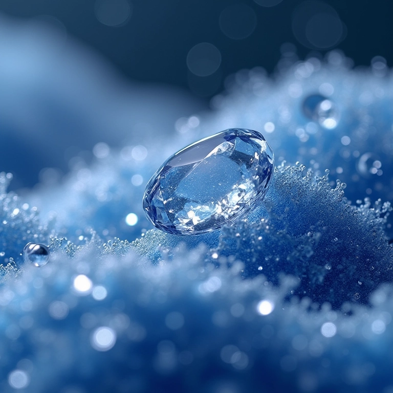 Partículas de pó de diamante protegendo as células da pele contra radicais livres.