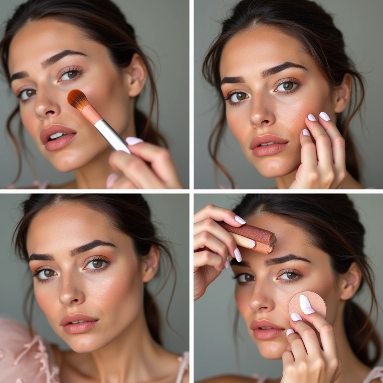 Passo a passo de aplicação do corretivo salmão.