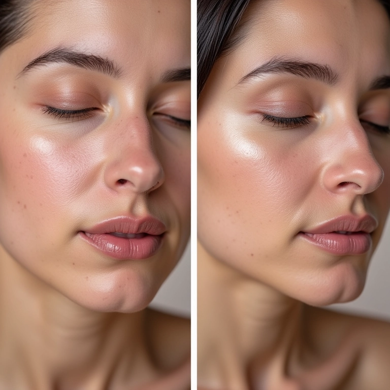 Pele com redução de manchas após tratamento com pó de diamante.