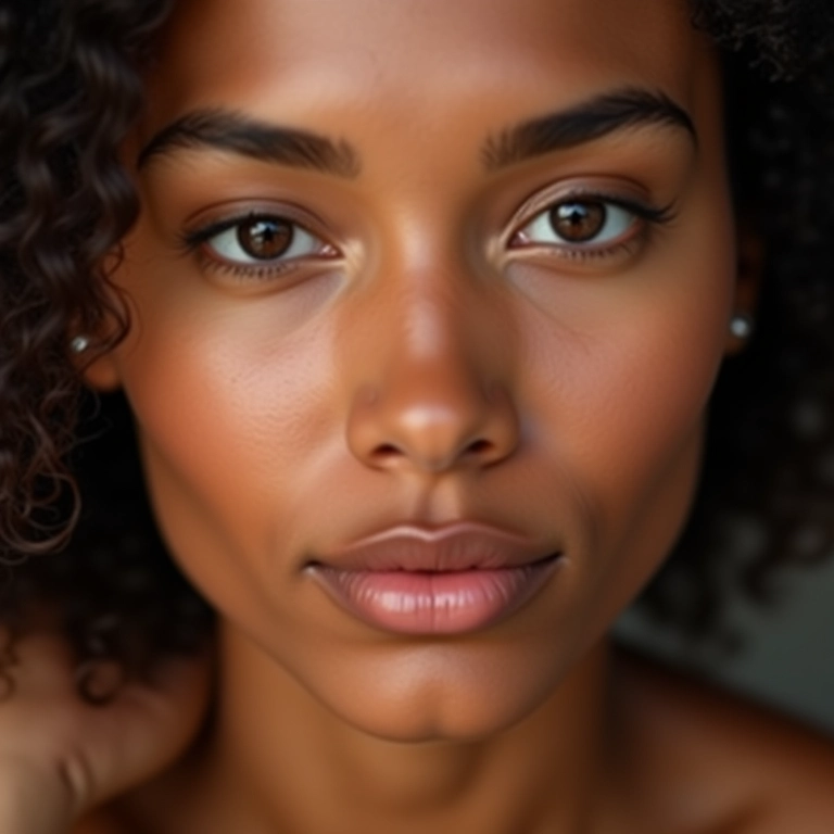 Pele impecável com base de maquiagem.