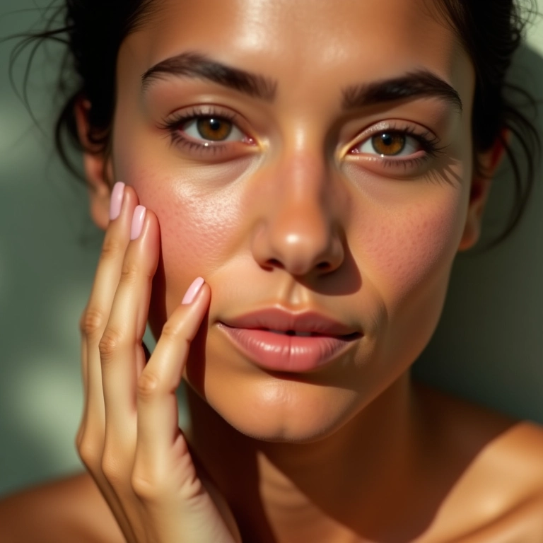 Pele irritada sendo acalmada por bruma.