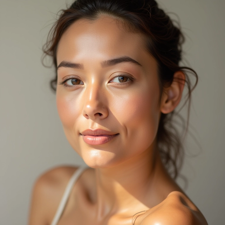 Pele madura com acabamento luminoso após aplicação da base.