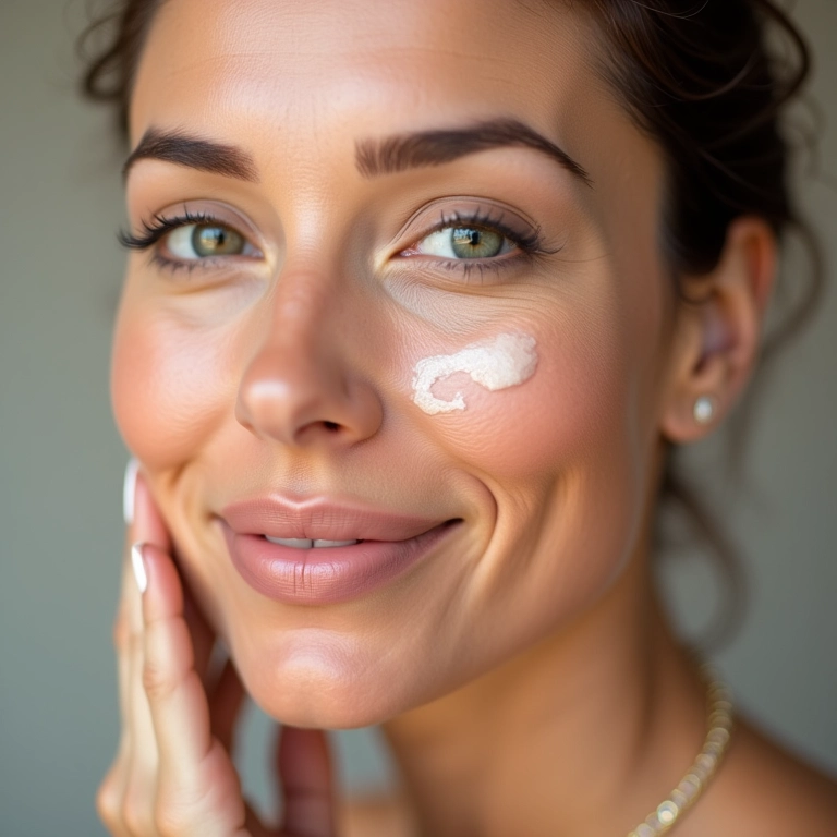 Pele madura hidratada após aplicação de BB cream.