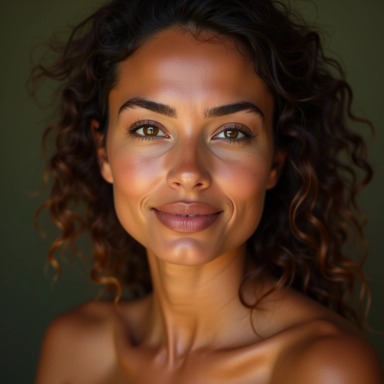 Pele radiante e natural com maquiagem minimalista.