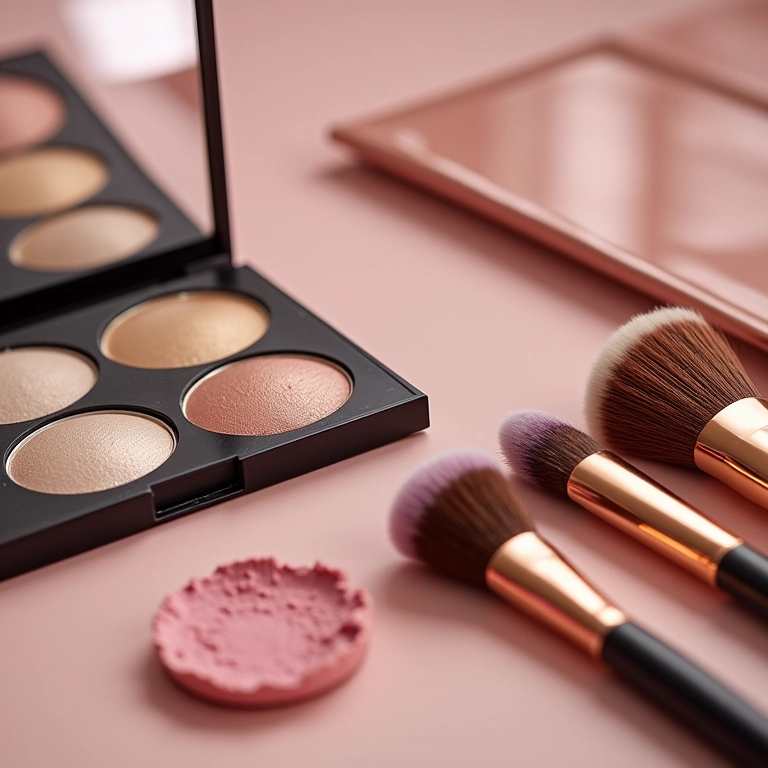 Pincéis para aplicar iluminador no nariz.