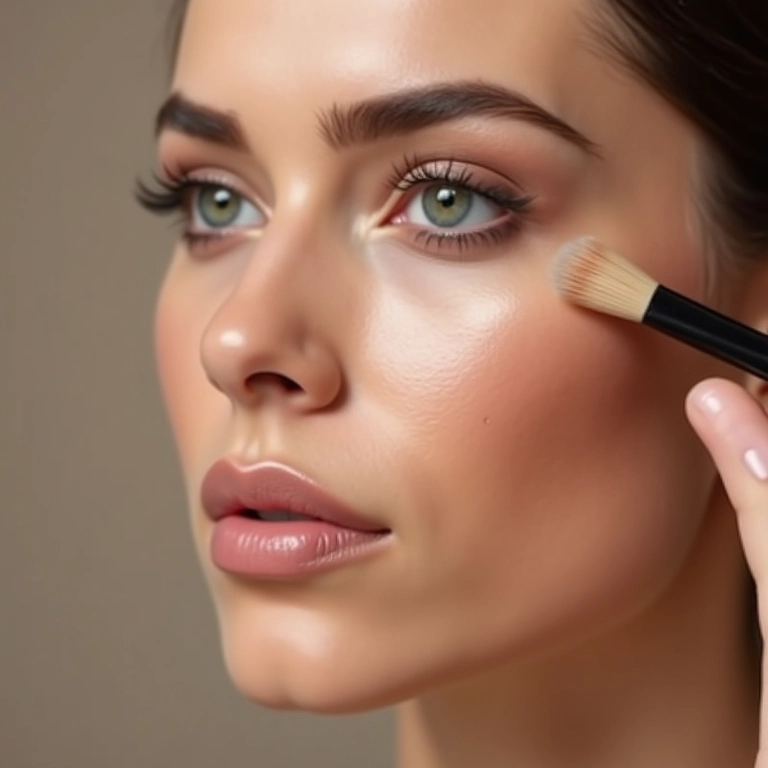 Pincel chanfrado para corretivo, contorno e iluminação precisos.