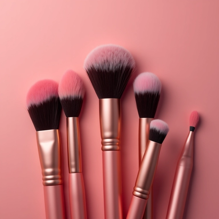 Pincel de blush angular para aplicação precisa.