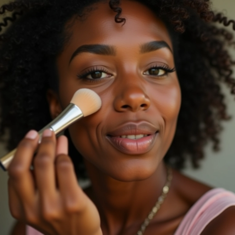 Pincel de contorno definindo os traços do rosto.