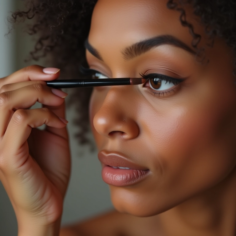 Pincel de delineador para um traço perfeito e definido.