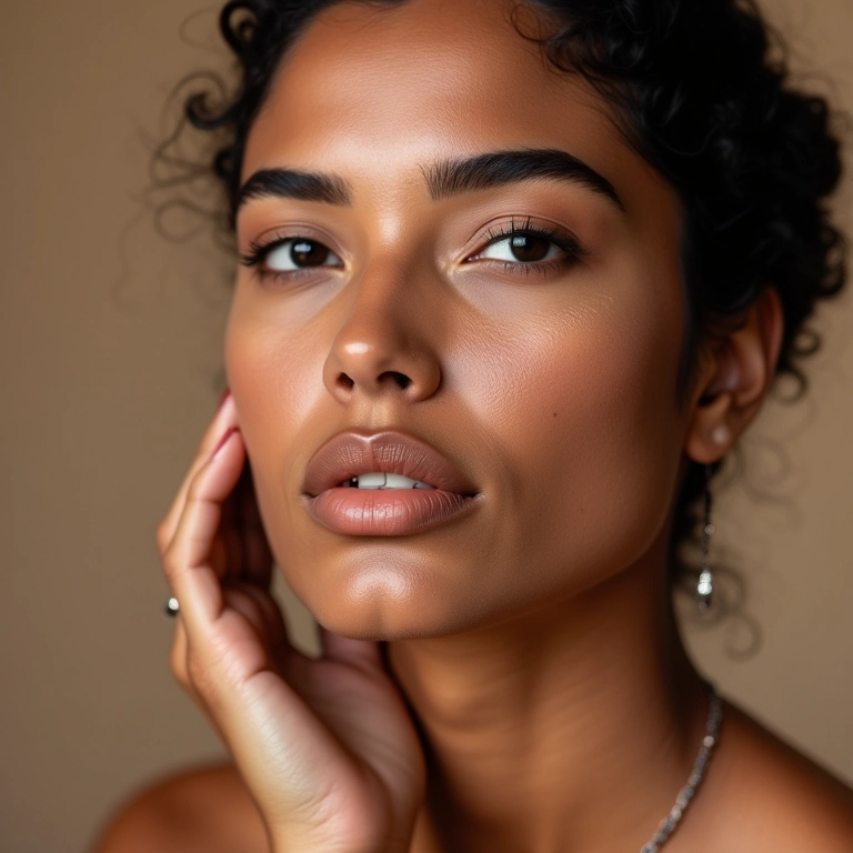 Pincel de maquiagem aplicando base para um visual impecável.