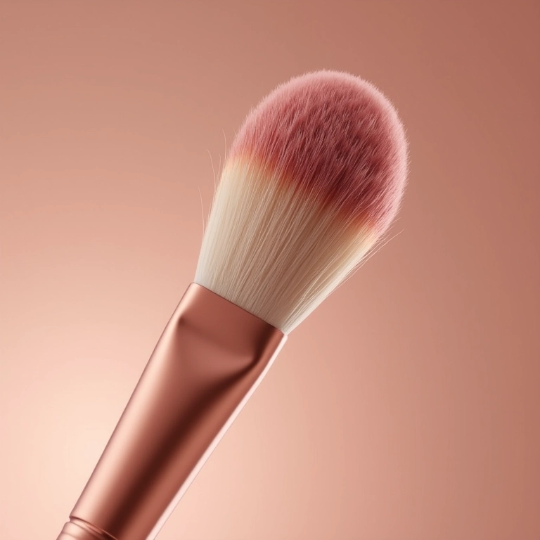 Pincel duo fiber aplicando camada leve de sombra.