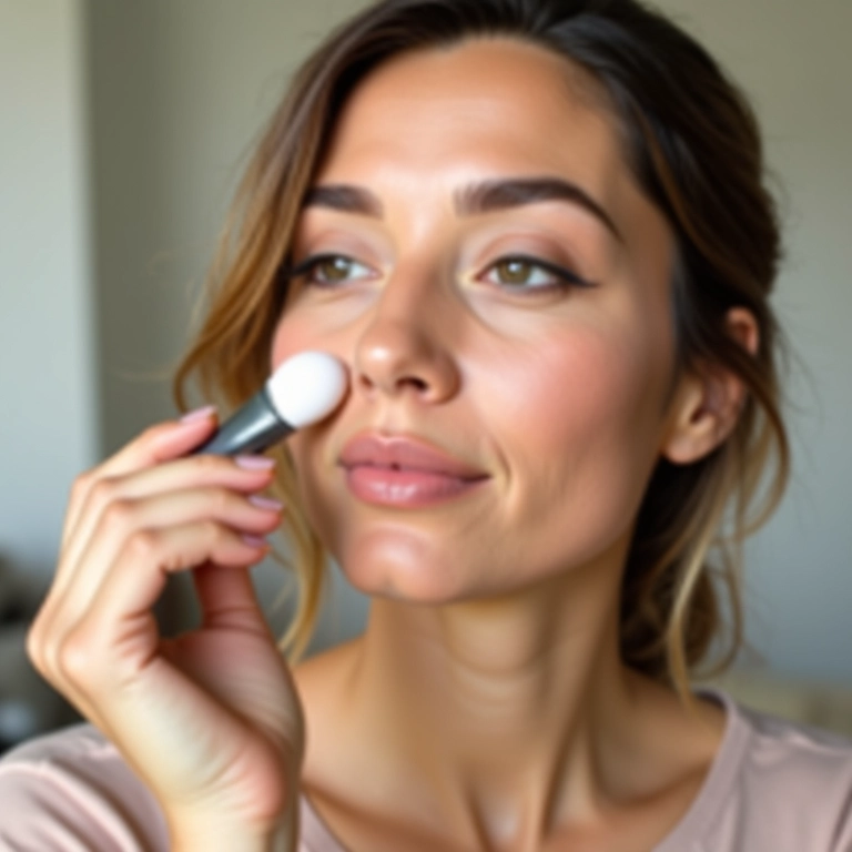 Pincel oval para base, aplicação rápida e sem marcas.