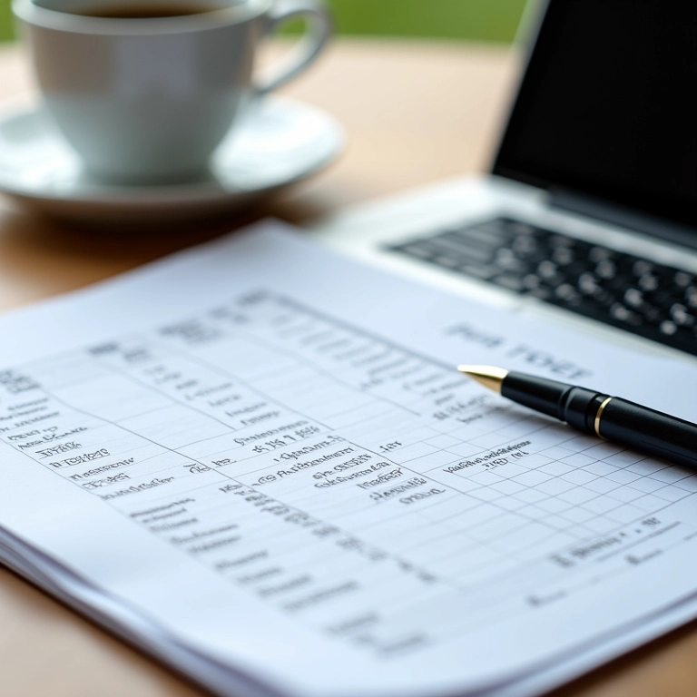Planilha de orçamento detalhada para festa em um laptop, com elementos de escritório.