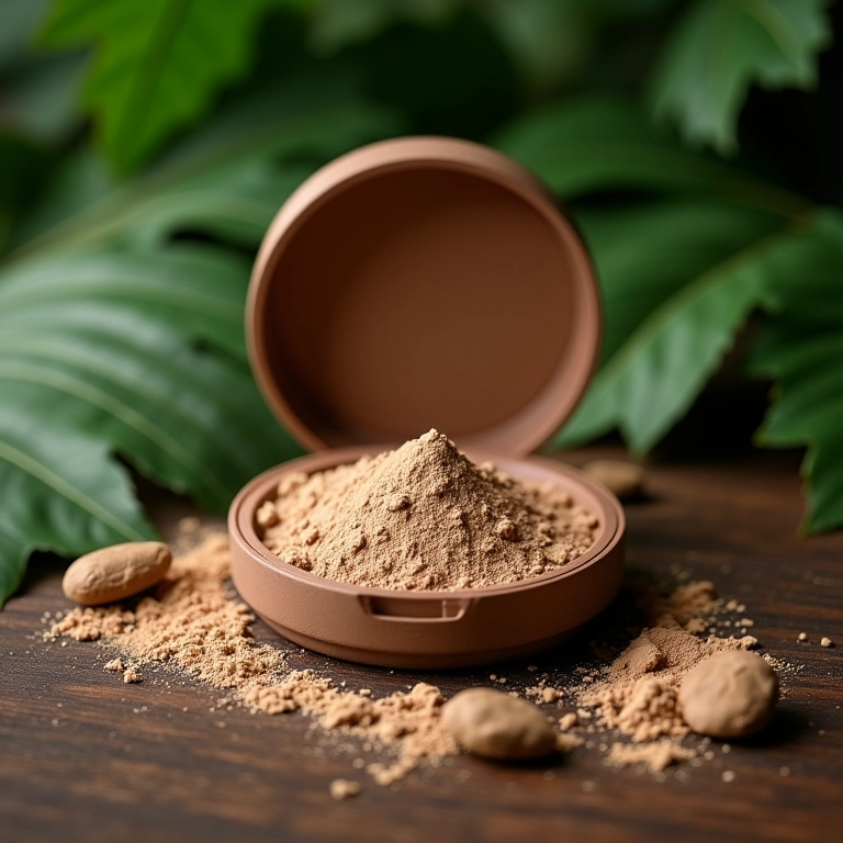 Pó compacto com argila para controle de oleosidade.