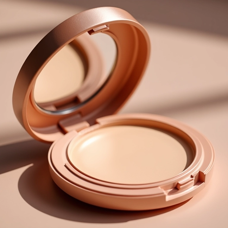 Pó compacto com embalagem resistente.