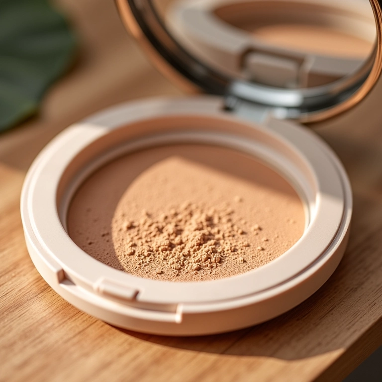 Pó compacto com espelho vegano.