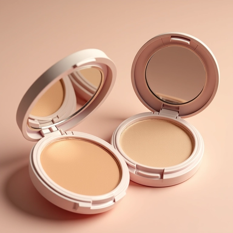 Pó compacto matte e pó compacto luminoso.